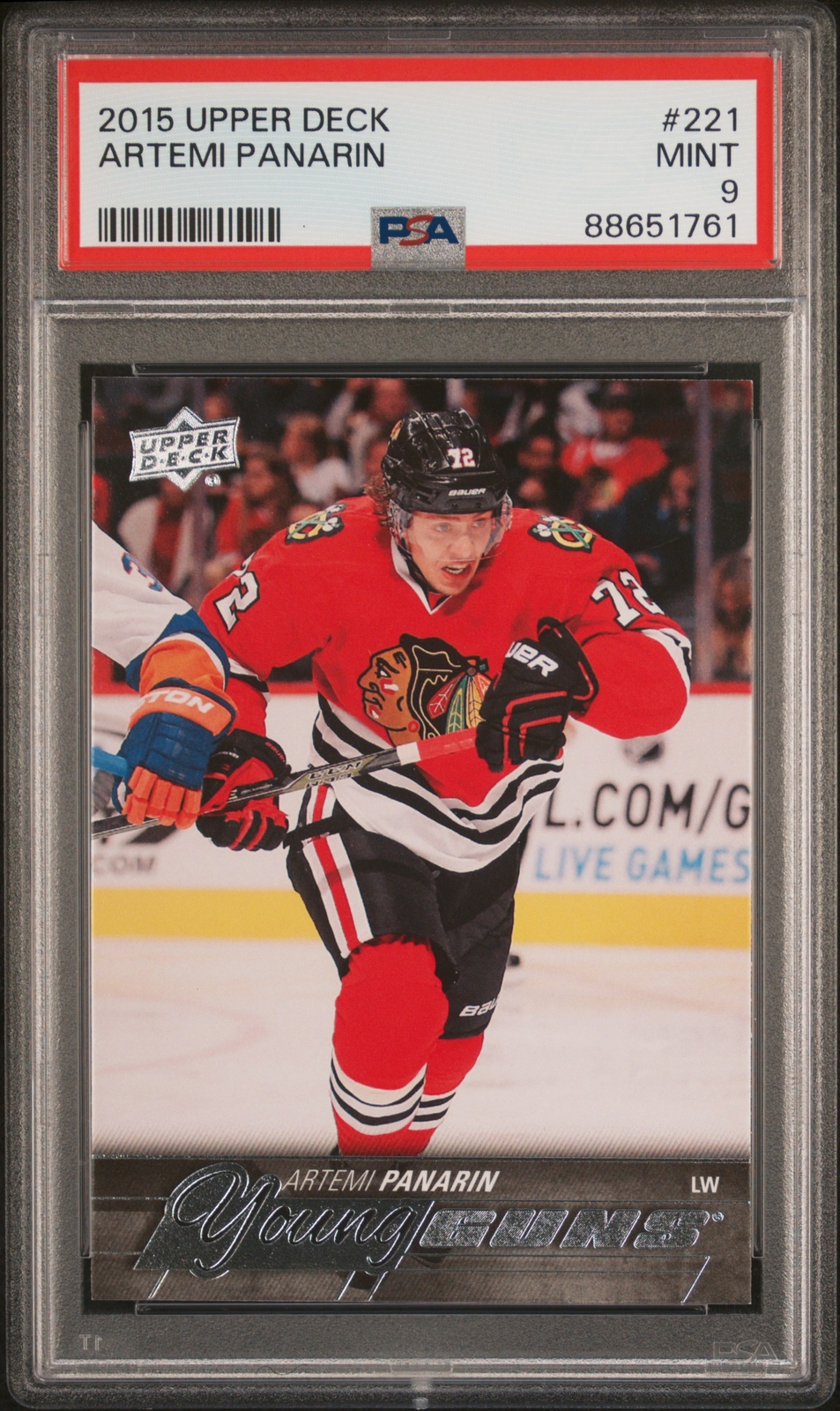2015 Upper Deck Artemi Panarin #221 PSA 9 Young Guns Rookie RC