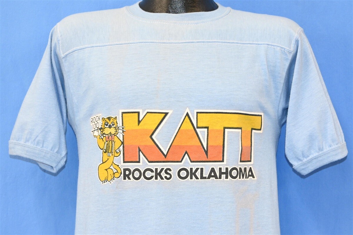 vtg 70s KATT ROCK 100.5 FM OKLAHOMA CITY RADIO STATION JERSEY t