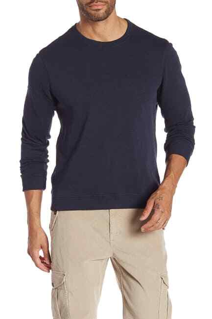 MICHAEL BASTIAN, французский махровый свитер-пуловер, ТЕМНО-СИНИЙ, Размер M, 128 долларов