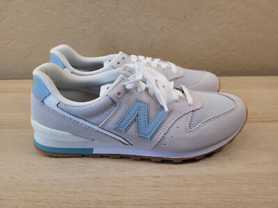 NEW BALANCE 996 White Gray Light Blue Suede Womens Shoes