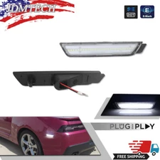 Clear White LED Rear Side Marker Lamps Reflector Lights For 2010-15 Chevy Camaro