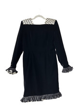 Vintage Valentino Boutique Velvet Silk Blend Beaded Dress Women’s Black Size 12