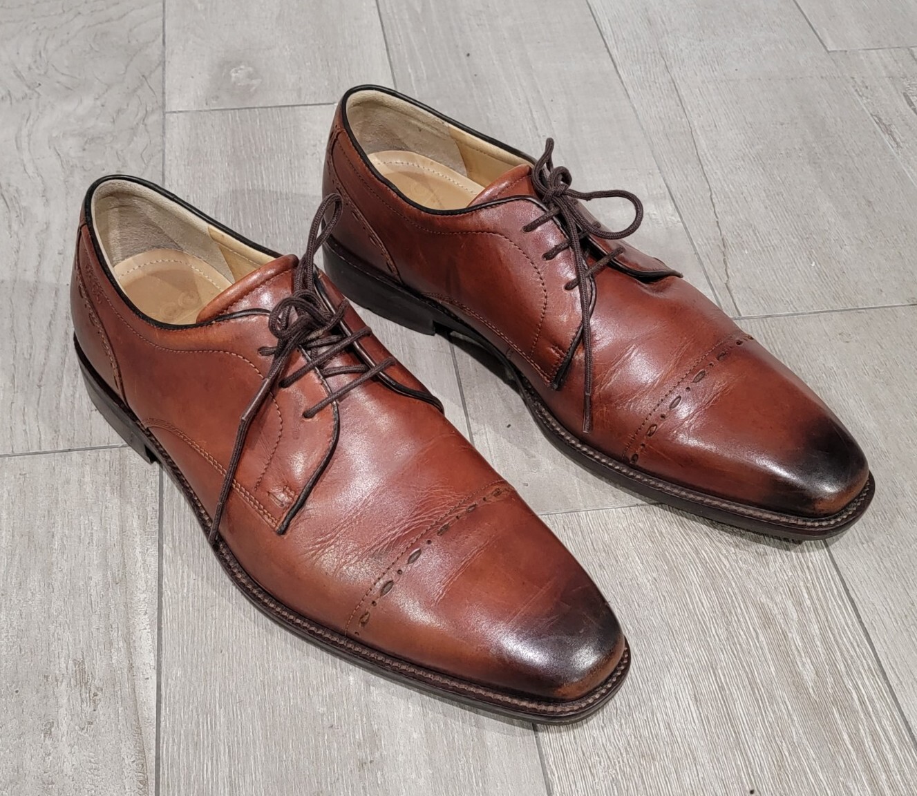 SAOLA Oxford stringati ECCO marrone chiaro brunito 45 11 11 5 M