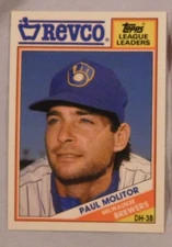  (2)  1988 Topps Revco League Leaders Paul Molitor Brewers Baseball Card  
