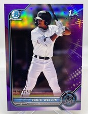 Kahlil Watson 2022 Bowman Chrome 1st Bowman Purple Refractor Marlins /250 BCP-3 