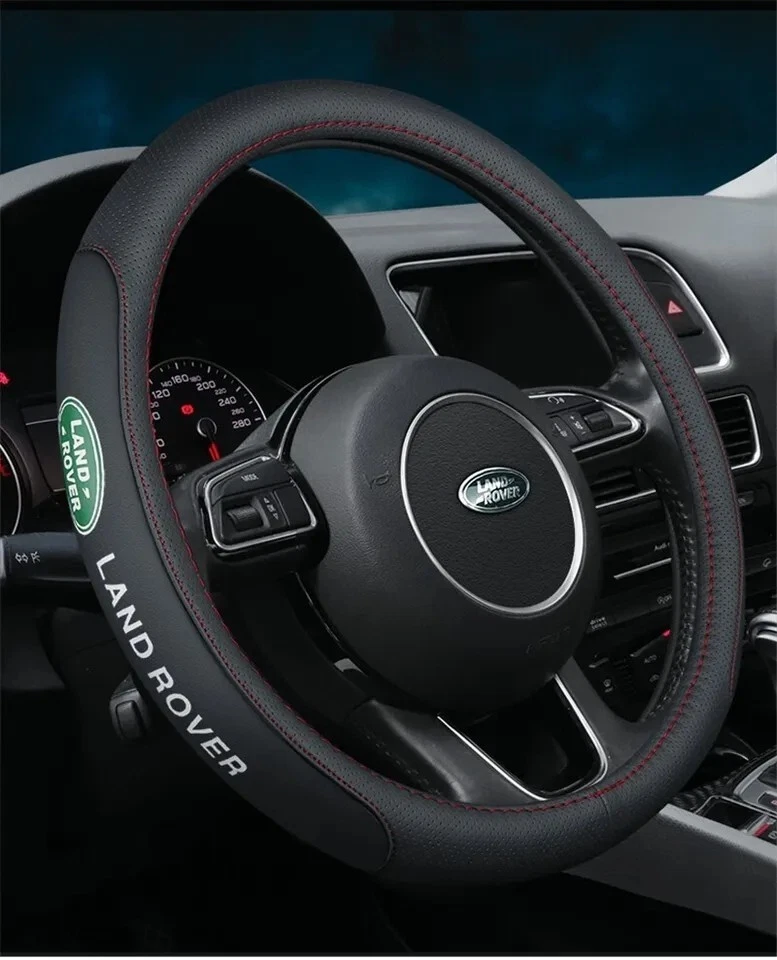 15" Steering Wheel Cover For Land Rover Leather Car Steering Wheel Protector - Imagem 3 de 4