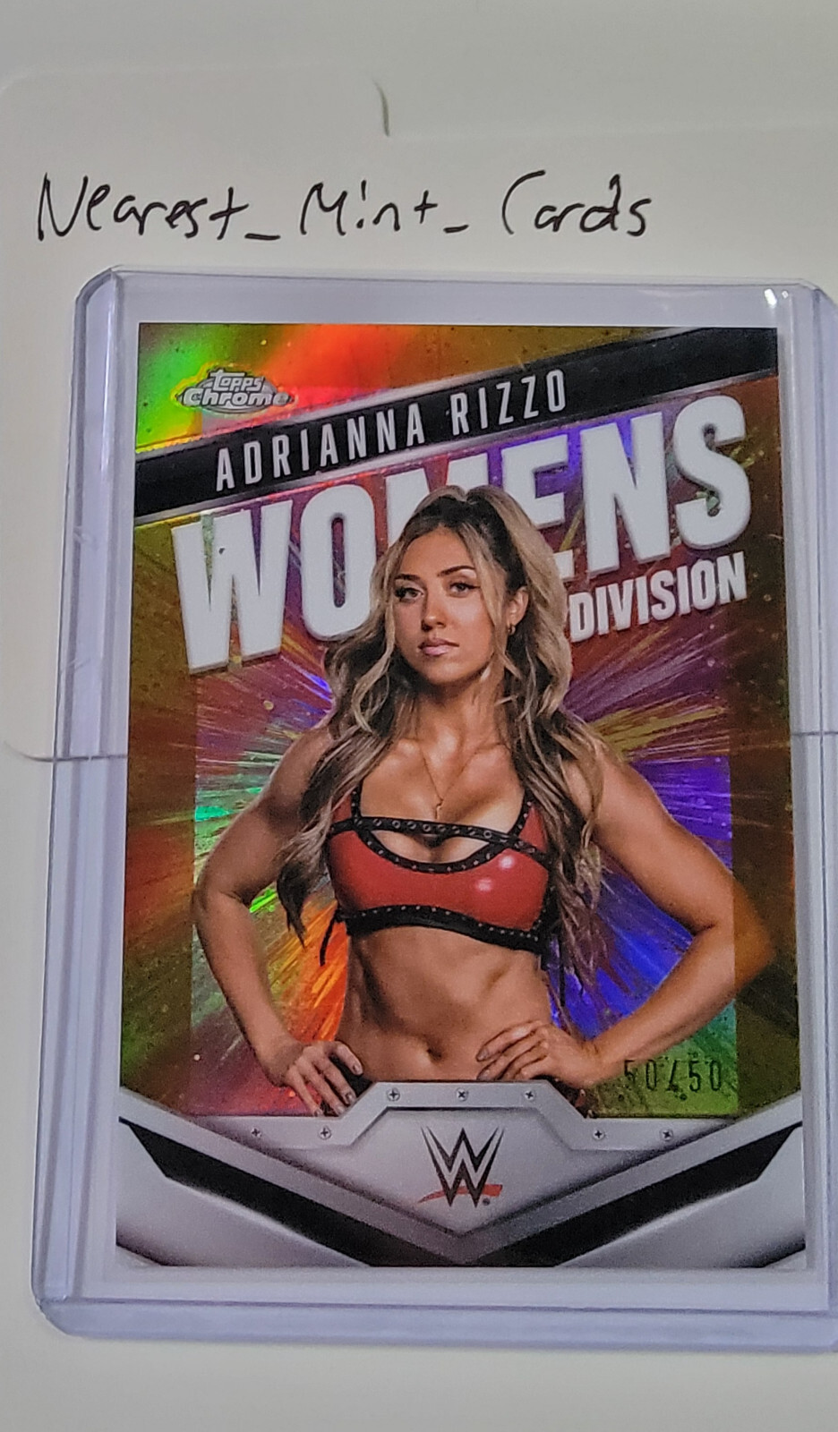 2025 Topps Chrome WWE Adriana Rizzo WD-ADR Gold Refractor 50/50