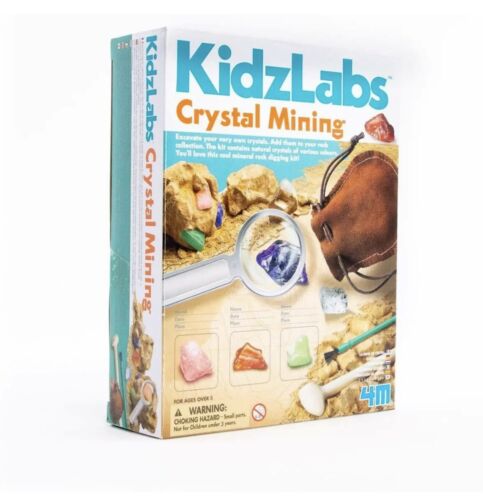 Crystal Mining Kit Gemstones Minerals Digging Tool Brush Storing Pouch STEM Toys - Picture 1 of 1