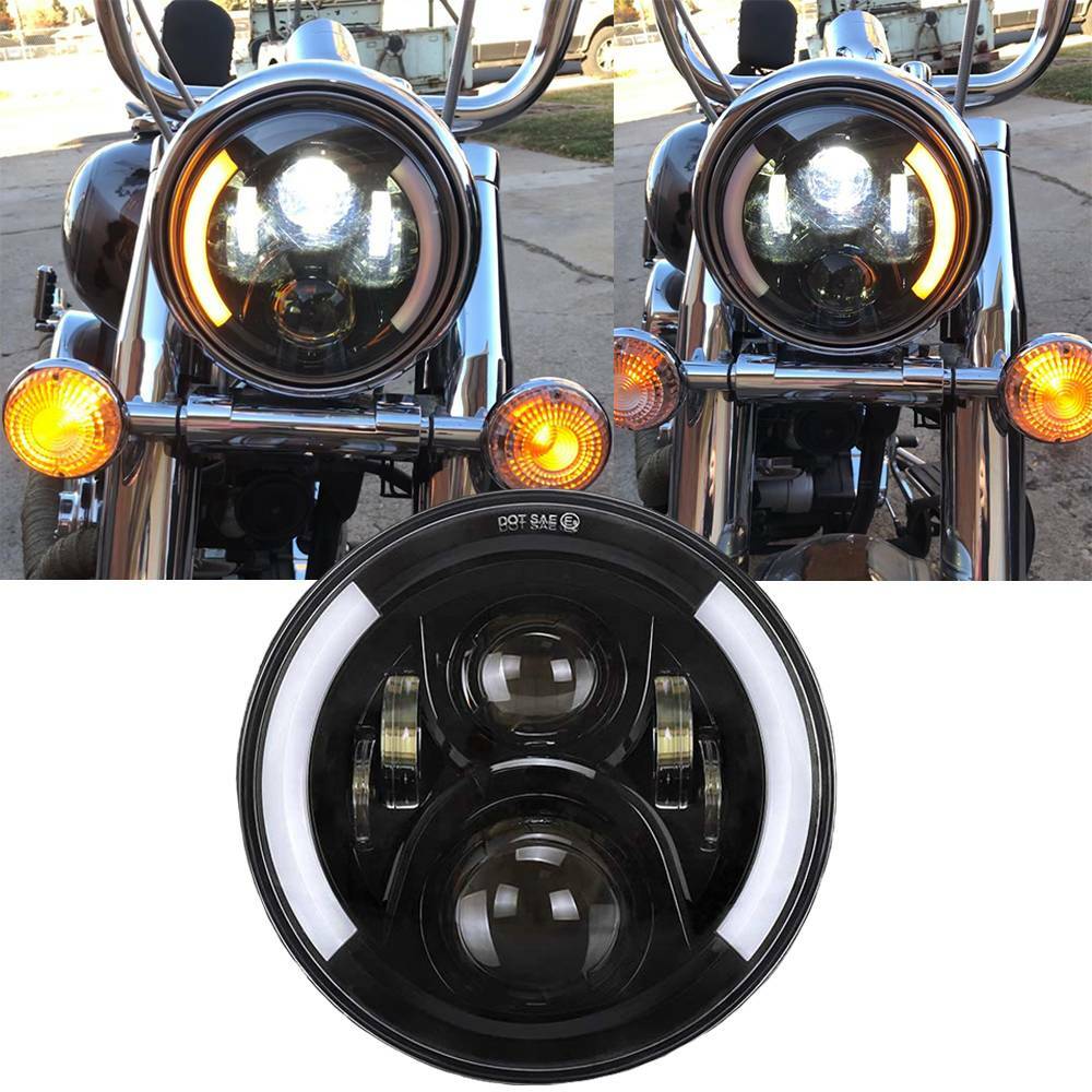 7inch LED Projector Headlight Left/Right Turn Signals For Yamaha V