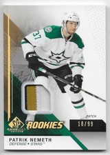 14/15 SP GAME USED ROOKIES GOLD PATCH #107 Patrik Nemeth #18/99 3CLR