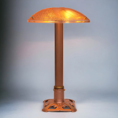 Large Art Deco Christmas Lamp ''Copper Birds'' Table Lamp Unique