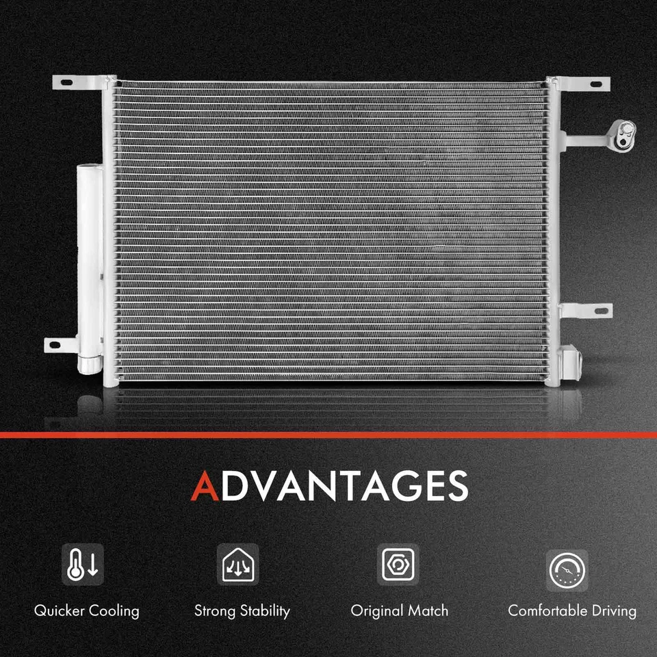 AC Condenser & Cooling Fan Assy Kit for Ford Mustang 2010 2011 2012 2013 2014 - Image 4 of 4