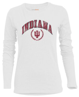 NCAA Indiana Hoosiers Women's BFF Long Sleeve Crewneck Tee, XX-Large, White