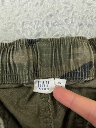 Gap Kids Pants Boys 2XL XXL Green Camo Jogger Cargo Rip Stop Fabric 26x27 - Picture 5 of 14