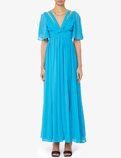 Abito lungo in georgette azzurro MARELLA modello ICONA