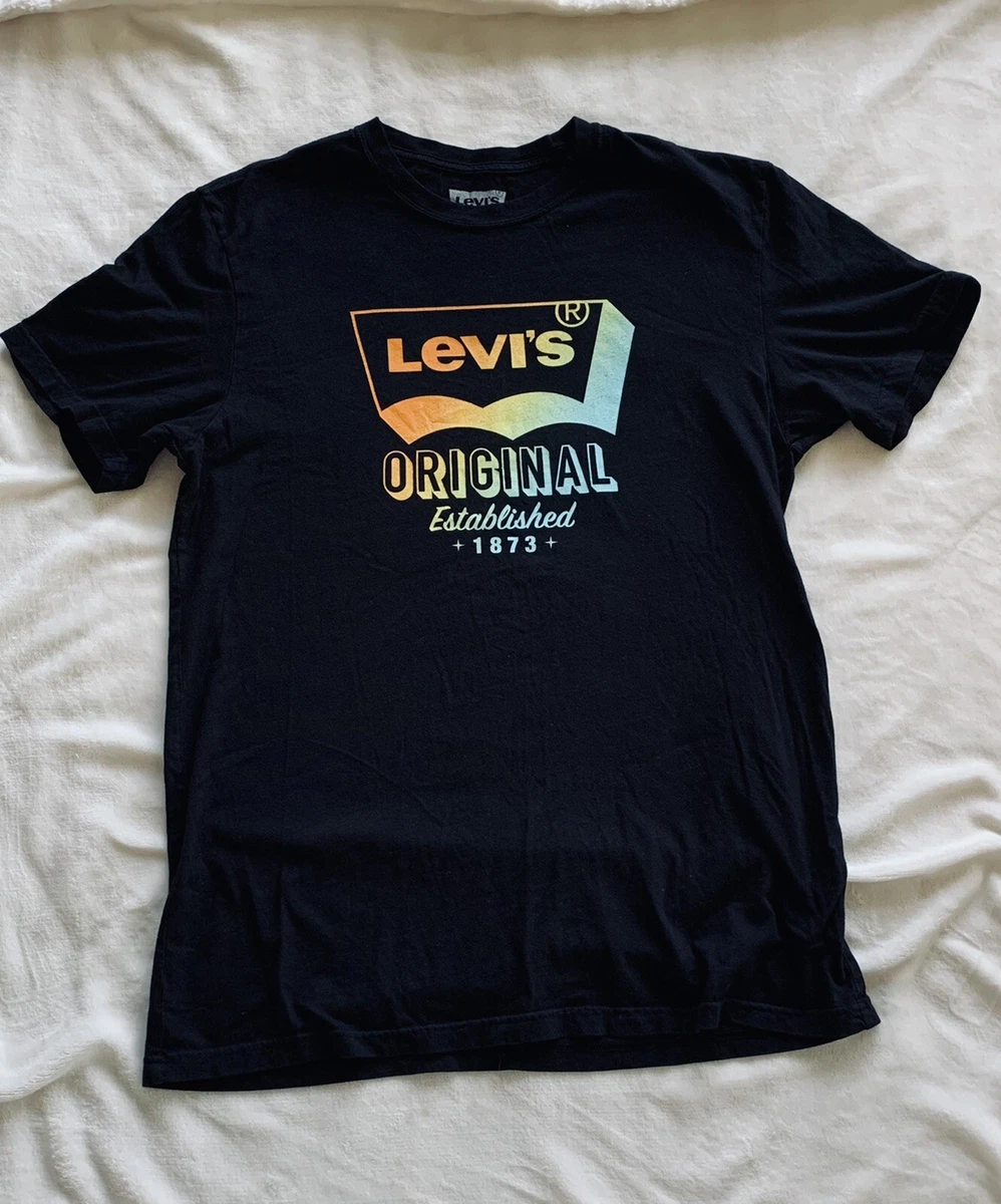 Stol Påstand Dokument Levis Original mens Black Graphic Logo T-shirt L | eBay