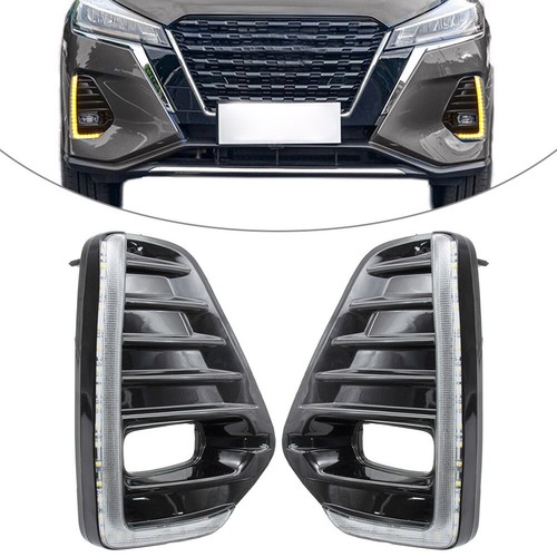 2x Luz de circulación diurna LED DRL con luces de señal de giro aptas para coche NISSAN KICKS 2021