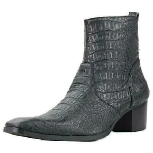 Vintage Herren Leder Stiefeletten Alligator Schlangenleder Muster Serpentin Schuhe - Bild 18 von 18