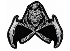 REAPER with SCYTHE 4" x 3.5" iron on patch 5681 Biker Vest B36 