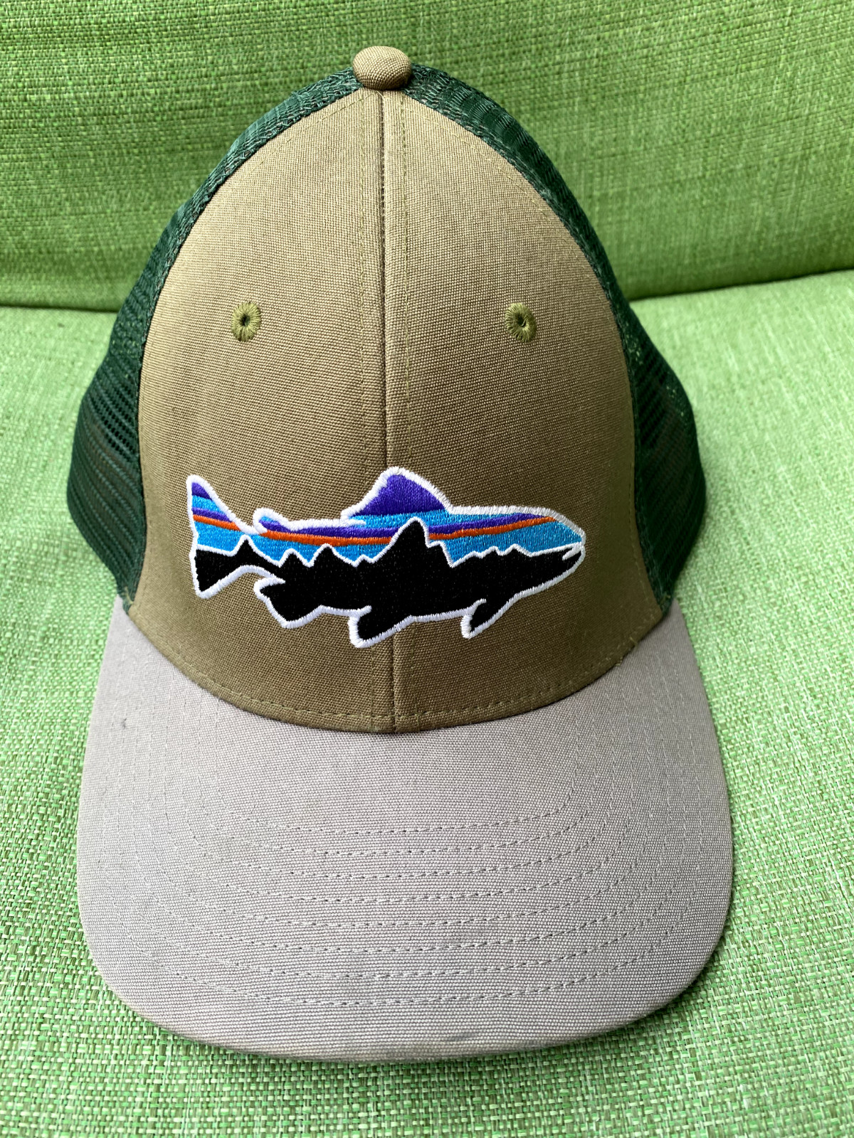Patagonia Fitz Roy Trout Trucker Hat Gray/Olive/Gre… Gem