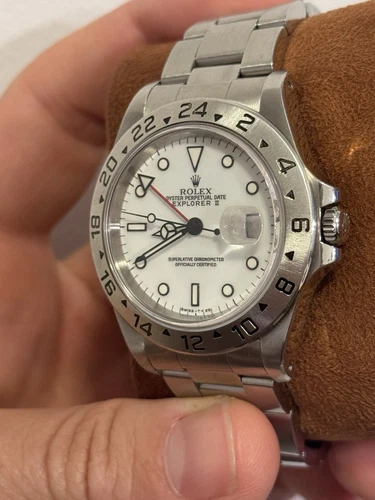 Rolex Explorer 16570 Silver Oyster Bracelet with Silver Bezel POLAR WHITE