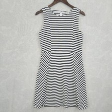 Loft Fit & Flare Striped Knee Dress Size 8 Sleeveless 3541P