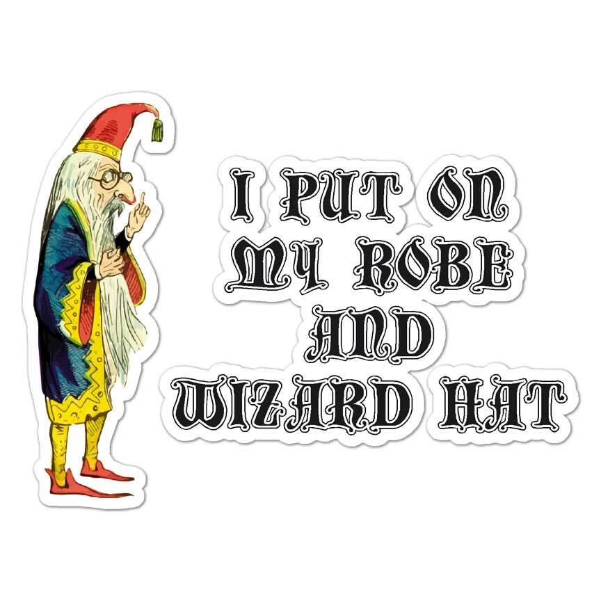 Wizard Robe and Hat Vinyl Sticker Indoor Outdoor Decal 3 Sizes #8258-image