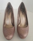 CANDIES Gold Metallic Platform HEELS Sz 10 5" NEW Party Shoes — photo 5