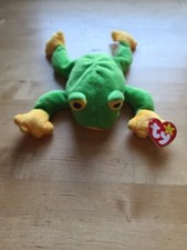 TY 1997 Smoochy the Green Frog Beanie Baby - Rare - New with Tag