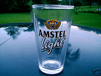  AMSTEL LIGHT  BIER  LOGO BEER GLASS  6 INCHES 