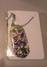 Dog tag style fairies  necklace with 17 