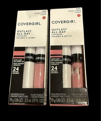 (2) COVERGIRL OUTLAST ALL-DAY LIPCOLOR 535 NUDE FLUSH 