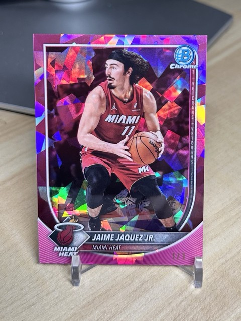 2025-26 Bowman Chrome Sapphire JAIME JAQUEZ JR. PADPARADSCHA # 1/1 Heat #BCV-171