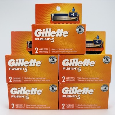 Lot of 5 Gillette Fusion 5 Blade Cartridges 2ct Each (10 Total) Brand New Sealed