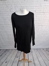 Woman  s Coast Black Glitter Long Jumper Tunic Size Medium Scoop Back