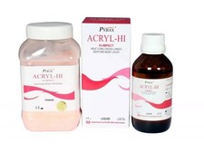 Dental ACRYL HI Heat Cure Dental Material Base Dental - Polvo 200g + Líquido 100ml