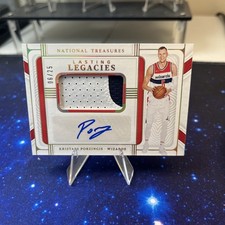 2021-22 Panini National Treasures Patch Auto Kristaps Porzingis 06/25 Jersey #