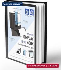 30-Pocket Portfolio Binder Display 60 Pages, 8.5x11 Binder with Plastic