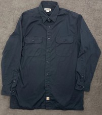 VTG.carhartt shirt for men button down size large navy blue workwear casual S224