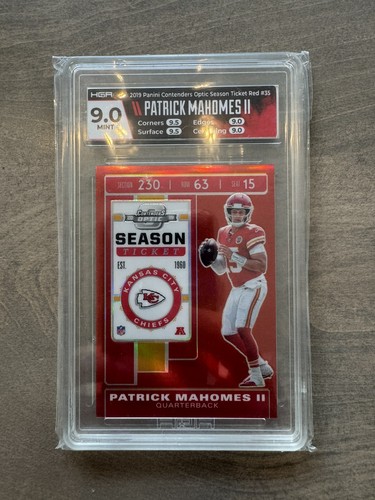 Patrick Mahomes II 2019 Panini Contenders Optic Red Chiefs Card #35 12/199 HGA 9