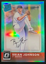 BRIAN JOHNSON 2016 Donruss Optic Rated Rookie Sigs Aqua Prizm RC AUTO #32/50