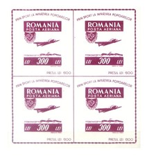 Romania. Lockheed 12 Electra Junior 1946. 4-sheet mini sheet.