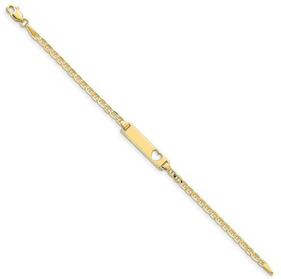 Massives 10K Gelbgold 2,5 mm Mariner Baby Kind Ausweis Armband 5,5'' - 6'' - BID24
