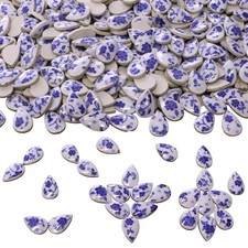 Formes gouttes de pluie en porcelaine bleu et blanc taille mixte, 