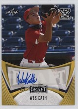 2021 Leaf Draft Base Auto Gold Wes Kath #BA-WK1 Auto 1t3