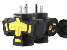 2 Pack 3 Way Outdoor Plug Splitter 15A 1875W Heavy Duty Extension Cord