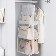 6/8 Grid Hanging Handbag Organizer Closet Pur...