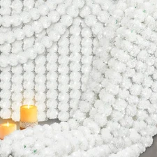 10 Pack Artificial White Marigold Garlands for Decoration, 5 Feet Long Each, ...
