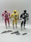 Vtg 1993 Bandai Lot Mighty Morphin Power Ranger Ninjas yellow pink black
