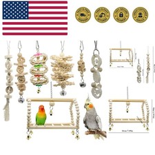 7 Packs Bird Parrot Swing Chewing Toys-Hanging Bell Bird Cage Toys Suitable f...
